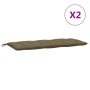 Gartenbankkissen 2 Stück Stoff Grau Taupe Melange 120x50x7 cm von , Kissen für Stühle und Sofas - Ref: Foro24-4002605, Preis:...
