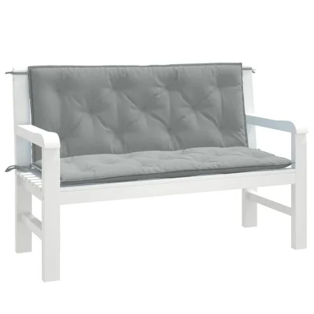 Gartenbankkissen 2 Stück in hellem meliertem Grau, 120x50x7 cm von , Kissen für Stühle und Sofas - Ref: Foro24-4002597, Preis...