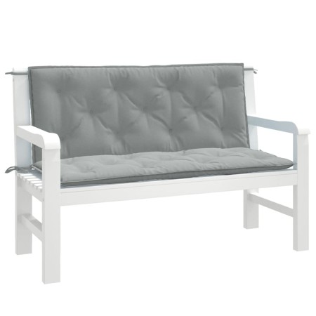 Gartenbankkissen 2 Stück in hellem meliertem Grau, 120x50x7 cm von , Kissen für Stühle und Sofas - Ref: Foro24-4002597, Preis...