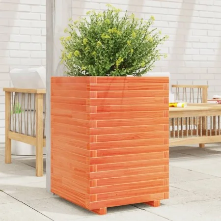 Jardinera madera maciza de pino marrón cera 50x50x72 cm de , Maceteros y jardineras - Ref: Foro24-3282611, Precio: 184,07 €, ...