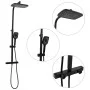 Doppelduschkopf-Set mit Mischer und schwarzer Messing-Flexleitung. von , Duschköpfe - Ref: Foro24-4013454, Preis: 171,13 €, R...
