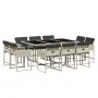 Set de comedor de jardín 11 pzas y cojines ratán sintético gris by , Garden sets - Ref: Foro24-3278158, Price: 646,35 €, Disc...