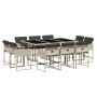 Set de comedor de jardín 11 pzas y cojines ratán sintético gris by , Garden sets - Ref: Foro24-3278158, Price: 557,29 €, Disc...