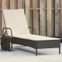 Liegestuhl mit Rädern und Kissen aus schwarzem synthetischem Rattan von , Liegen - Ref: Foro24-368308, Preis: 166,63 €, Rabat...