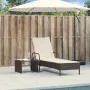 Liegestuhl mit Rädern und Kissen aus schwarzem synthetischem Rattan von , Liegen - Ref: Foro24-368308, Preis: 166,63 €, Rabat...