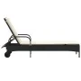 Tumbona con ruedas y cojín ratán sintético negro by , Loungers - Ref: Foro24-368308, Price: 166,63 €, Discount: %