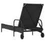 Tumbona con ruedas y cojín ratán sintético negro by , Loungers - Ref: Foro24-368308, Price: 166,63 €, Discount: %
