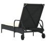 Tumbona con ruedas y cojín ratán sintético negro by , Loungers - Ref: Foro24-368308, Price: 156,02 €, Discount: %