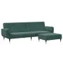 Sofá cama de 2 plazas con taburete terciopelo verde oscuro by , Sofas - Ref: Foro24-3258153, Price: 394,34 €, Discount: %