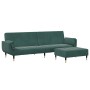 Sofá cama de 2 plazas con taburete terciopelo verde oscuro by , Sofas - Ref: Foro24-3258153, Price: 401,85 €, Discount: %