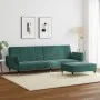 Sofá cama de 2 plazas con taburete terciopelo verde oscuro by , Sofas - Ref: Foro24-3258153, Price: 394,34 €, Discount: %