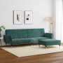 Sofá cama de 2 plazas con taburete terciopelo verde oscuro by , Sofas - Ref: Foro24-3258153, Price: 401,85 €, Discount: %