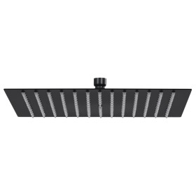 Schwarzer quadratischer Duschkopf aus Edelstahl mit Regeneffekt, 40 x 40 cm von vidaXL, Duschköpfe - Ref: Foro24-147698, Prei...