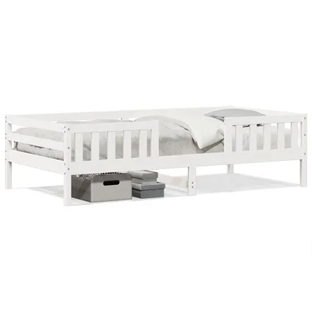 Solid white pine wood bed frame 80x200 cm by , Beds and slatted bases - Ref: Foro24-846977, Price: 117,07 €, Discount: %