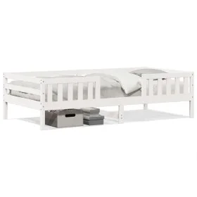 Solid white pine wood bed frame 90x190 cm by , Beds and slatted bases - Ref: Foro24-846980, Price: 144,56 €, Discount: %