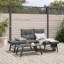 Bancos de jardín cojines 3 pzas acero recubrimiento polvo negro by , Garden sets - Ref: Foro24-3283710, Price: 279,49 €, Disc...