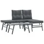 Bancos de jardín cojines 3 pzas acero recubrimiento polvo negro by , Garden sets - Ref: Foro24-3283710, Price: 279,49 €, Disc...