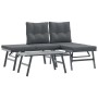 Bancos de jardín cojines 3 pzas acero recubrimiento polvo negro by , Garden sets - Ref: Foro24-3283710, Price: 274,92 €, Disc...