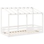 Children's bed with solid white pine wood roof 90x200 cm by , Beds and slatted bases - Ref: Foro24-847001, Price: 130,41 €, D...