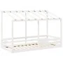 Kinderbett mit massivem Kieferndach in Weiß 90x200 cm von , Betten und Lattenroste - Ref: Foro24-847001, Preis: 129,43 €, Rab...