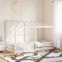 Kinderbett mit massivem Kieferndach in Weiß 90x200 cm von , Betten und Lattenroste - Ref: Foro24-847001, Preis: 129,43 €, Rab...