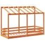 Children's bed with solid pine wood roof in brown, 90x190 cm. by , Beds and slatted bases - Ref: Foro24-847008, Price: 127,20...