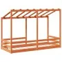 Children's bed with solid pine wood roof in brown, 90x190 cm. by , Beds and slatted bases - Ref: Foro24-847008, Price: 127,20...