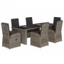 Set comedor jardín 7 pzas y cojines ratán sintético gris by , Garden sets - Ref: Foro24-3277602, Price: 1,00 €, Discount: %