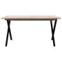Mesa de centro marco X madera maciza pino y acero 80x80x45 cm by , Kitchen and dining tables - Ref: Foro24-3282685, Price: 74...