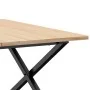 Mesa de centro marco X madera maciza pino y acero 80x80x45 cm by , Kitchen and dining tables - Ref: Foro24-3282685, Price: 74...