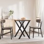 Mesa de comedor marco X madera maciza pino y acero 70x70x75 cm by , Kitchen and dining tables - Ref: Foro24-3282693, Price: 7...