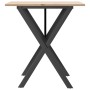 Mesa de comedor marco X madera maciza pino y acero 70x70x75 cm by , Kitchen and dining tables - Ref: Foro24-3282693, Price: 7...