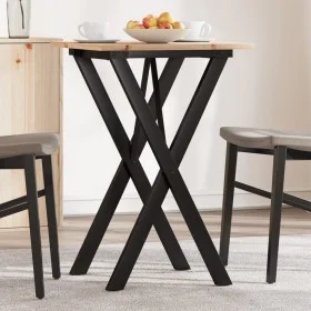 Esstisch mit massivem Kiefernholzrahmen und Stahlgestell 50x50x75 cm. von , Küchen- und Esstische - Ref: Foro24-3282691, Prei...