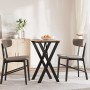 Mesa de comedor marco X madera maciza pino y acero 50x50x75 cm by , Kitchen and dining tables - Ref: Foro24-3282691, Price: 6...