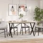 Mesa de comedor marco X madera maciza pino y acero 140x80x75cm de , Mesas de cocina y de comedor - Ref: Foro24-3282698, Preci...