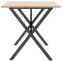 Esstisch mit massivem Kiefernholzrahmen und Stahlgestell 140x80x75cm. von , Küchen- und Esstische - Ref: Foro24-3282698, Prei...