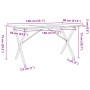 Esstisch mit massivem Kiefernholzrahmen und Stahlgestell 140x80x75cm. von , Küchen- und Esstische - Ref: Foro24-3282698, Prei...