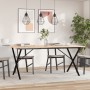 Esstisch mit massivem Kiefernholz- und Stahlrahmen 180x90x75cm. von , Küchen- und Esstische - Ref: Foro24-3282700, Preis: 140...
