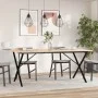 Mesa de comedor marco X madera maciza pino y acero 180x90x75cm de , Mesas de cocina y de comedor - Ref: Foro24-3282700, Preci...