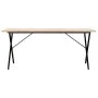 Mesa de comedor marco X madera maciza pino y acero 180x90x75cm de , Mesas de cocina y de comedor - Ref: Foro24-3282700, Preci...