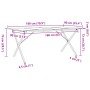 Mesa de comedor marco X madera maciza pino y acero 180x90x75cm de , Mesas de cocina y de comedor - Ref: Foro24-3282700, Preci...