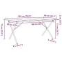 Mesa de comedor marco X madera maciza pino y acero 180x90x75cm de , Mesas de cocina y de comedor - Ref: Foro24-3282700, Preci...