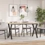 Mesa de comedor marco Y madera maciza pino y acero 160x80x75cm by , Kitchen and dining tables - Ref: Foro24-3282721, Price: 1...