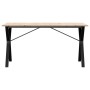 Esstisch mit massivem Kiefernholzrahmen und -beinen und Stahl 160x80x75cm. von , Küchen- und Esstische - Ref: Foro24-3282721,...