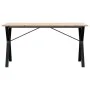Esstisch mit massivem Kiefernholzrahmen und -beinen und Stahl 160x80x75cm. von , Küchen- und Esstische - Ref: Foro24-3282721,...