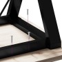 Esstisch mit massivem Kiefernholzrahmen und -beinen und Stahl 160x80x75cm. von , Küchen- und Esstische - Ref: Foro24-3282721,...