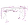 Esstisch mit massivem Kiefernholzrahmen und -beinen und Stahl 160x80x75cm. von , Küchen- und Esstische - Ref: Foro24-3282721,...