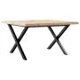 Mesa de centro marco X madera maciza pino y acero 70x70x40,5 cm de , Mesas de cocina y de comedor - Ref: Foro24-3282749, Prec...