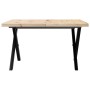 Massivholz-Kiefer- und Stahlrahmen-Couchtisch 70x70x40,5 cm von , Küchen- und Esstische - Ref: Foro24-3282749, Preis: 74,60 €...