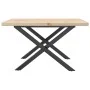Mesa de centro marco X madera maciza pino y acero 70x70x40,5 cm de , Mesas de cocina y de comedor - Ref: Foro24-3282749, Prec...